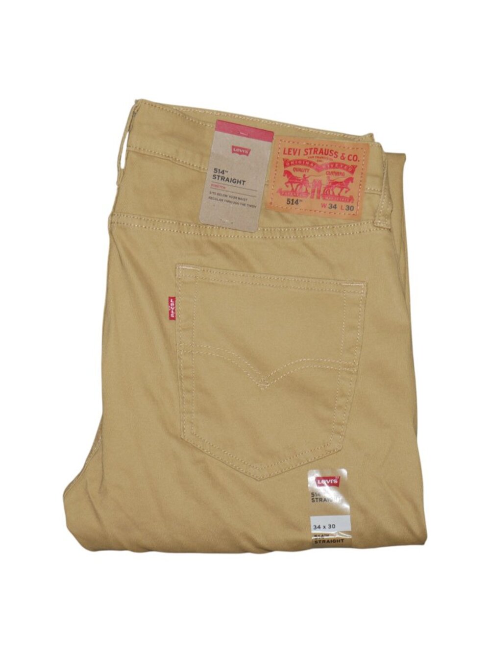 Levi's 514 Mens Twill Jean Pants Size 34x30 Stretch Caraway Cruz Twill Brown NWT